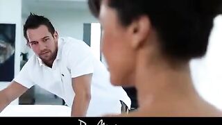 A sexy girl got oiled up and had a great sex with her boyfriend