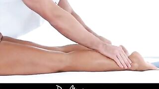A sexy girl got oiled up and had a great sex with her boyfriend