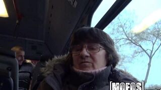Babe was fucked in her ass right on the bus