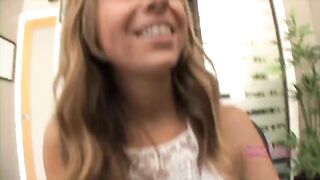 The girl shows her boobs, but when it comes to sucking, she turns into a whore