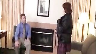 A fat woman satisfies her boss’s desires