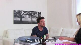 A couple enjoy each other with great passion right on the couch
