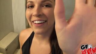 Beautiful girl had sex in the bathroom, it was quick
