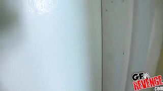 Beautiful girl had sex in the bathroom, it was quick