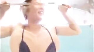 A small cock for the beautiful but hungry brunette