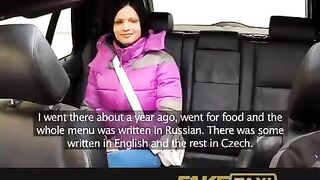 A hot girl is sleeping with her taxi driver in the car
