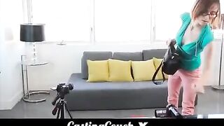 A perky teen gets fucked during her sex casting session in a raw video