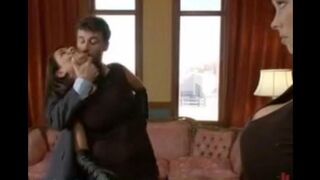 The husband punished his wife and maid in BDSM style