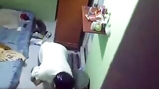 Camera hidden in the hostel room of a girl