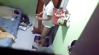 Camera hidden in the hostel room of a girl