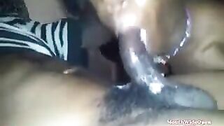 A very big black cock is much more pleasant to lick than usual
