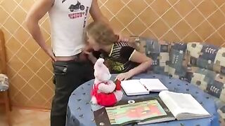 A schoolgirl was fucked by her classmate in a steamy encounter