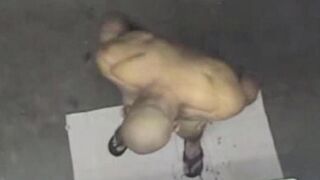 A spy camera has captured a naked man in the shower
