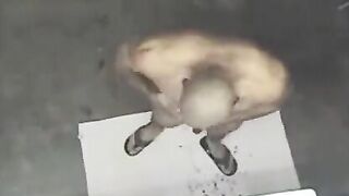 A spy camera has captured a naked man in the shower
