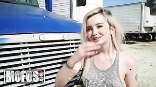 Lexi Lore gets a ride from Jesse Black and his truck