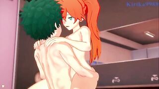 Izuku Midoriya and Itsuka Kendo fucking in the locker room