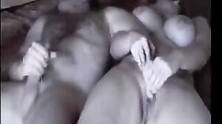 A fat woman was caught on camera getting intimate in a private moment