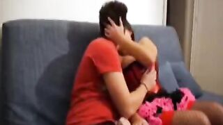 A girl shoots a video of sex with her nice brother at home