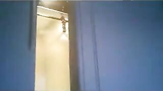 The wife ran around the apartment in thongs with the military, peeping began