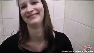 Guy paid for sex and fucked in public toilet