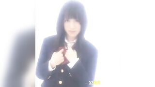 Hot Japanese schoolgirl masturbates and fingers herself, showcasing her allure