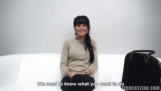 Czech beauty fucked at casting with condoms