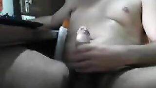 The guy is jerking off in front of a girl driver