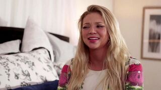 Two beautiful lesbians are stuck in bed and have passionate lesbian sex
