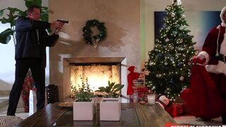 Naughty girl fucked by Santa Claus in his suit