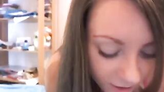 A Russian camwhore with small boobs plays with her pussy on a webcam