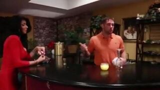 Sexy brunette Christina Carter banged on the bar by a bartender