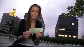 A charming girl was fucked on the public street