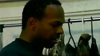 A passionate black guy is engaging in intense oral action with his lover