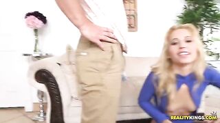 A blondie with a hole in her chest was fucked
