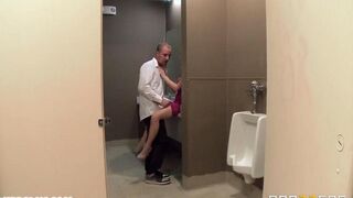 A waiter met a girl in the restaurant toilet and they had sex