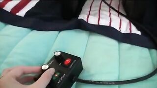Vibrator makes three girls with big tits come for sex