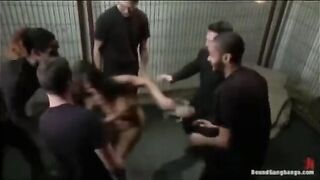 Five guys were fucked by a defenseless girl with a toy