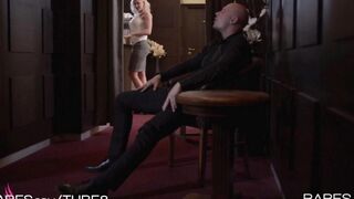 A cute blonde shows off her skilful oral talents in this hot scene