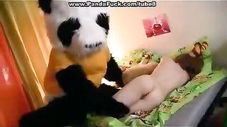 Plush toy Mishka got fucked by his pervert mistress, or maybe he screwed her?