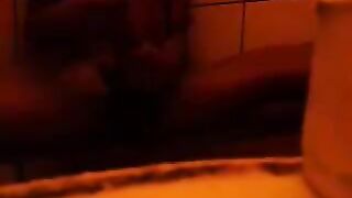 First the girl washed herself under the shower, then she got herself off