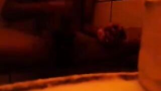 First the girl washed herself under the shower, then she got herself off