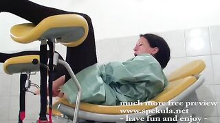The girl got a little excited during the gynecological examination
