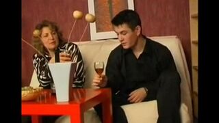 A drunken man was fucked by his mother in tits