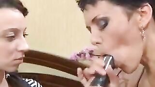 Appetizing Russian babe learned how to suck a cock from her mom