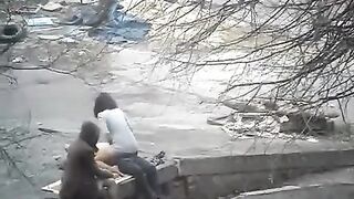 The young guy has been photographed while fucking a girl on the street