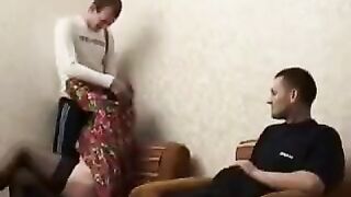 The drunken mother was having sex with her son and his friend