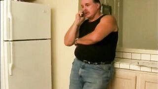 An old woman was fucked by a young man and received his sperm in her mouth
