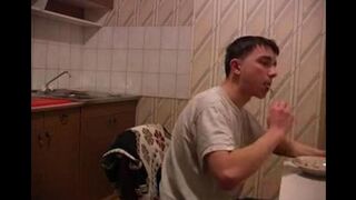 A hot mom gets fucked in the kitchen, it's quite a view