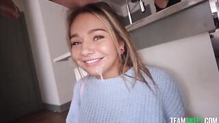 The sexy blonde fucks deeply, showcasing her intense passion in POV style