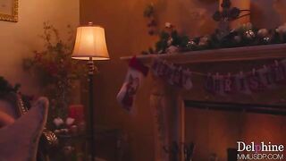 Hot blonde Christmas heeljob & footjob with long toenails - a steamy holiday treat